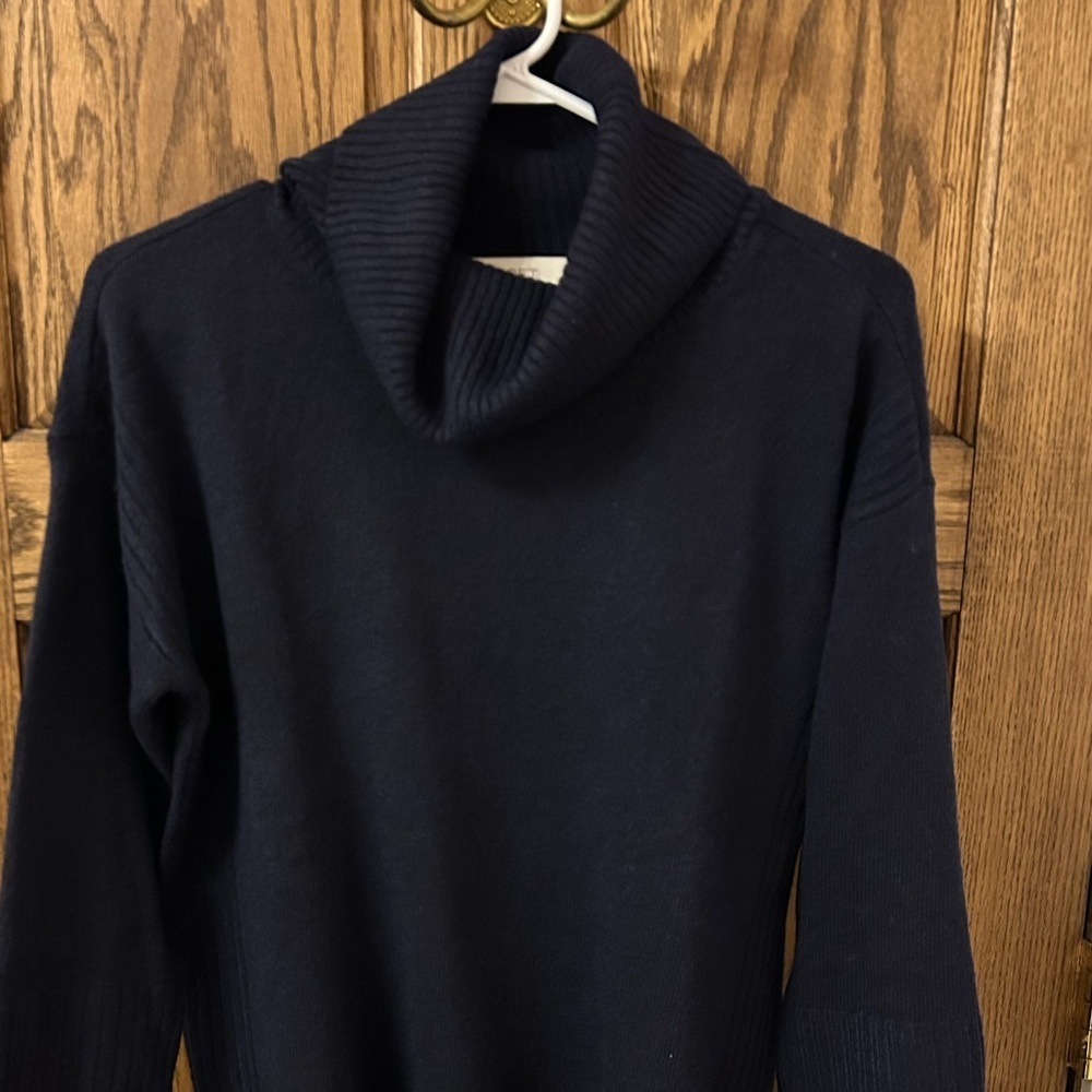 LOFT Navy Blue Cowl Neck Sweater Small NWOT - Picture 4 of 8